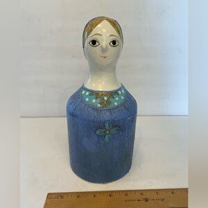 Vintage I.W. RICE Japan Paper Mache Woman TP Toilet Paper Cover Holder 10" Rare